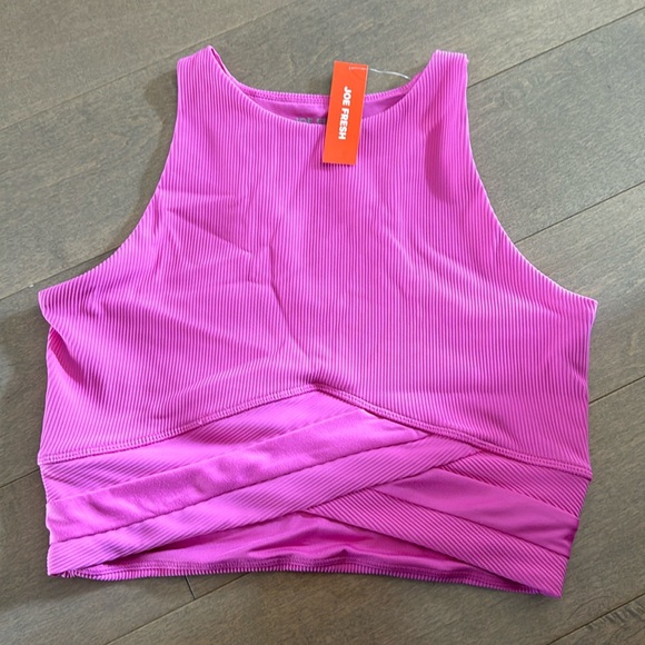NEW! JOE FRESH • PINK ACTIVE CROP TANK - Picture 1 of 3